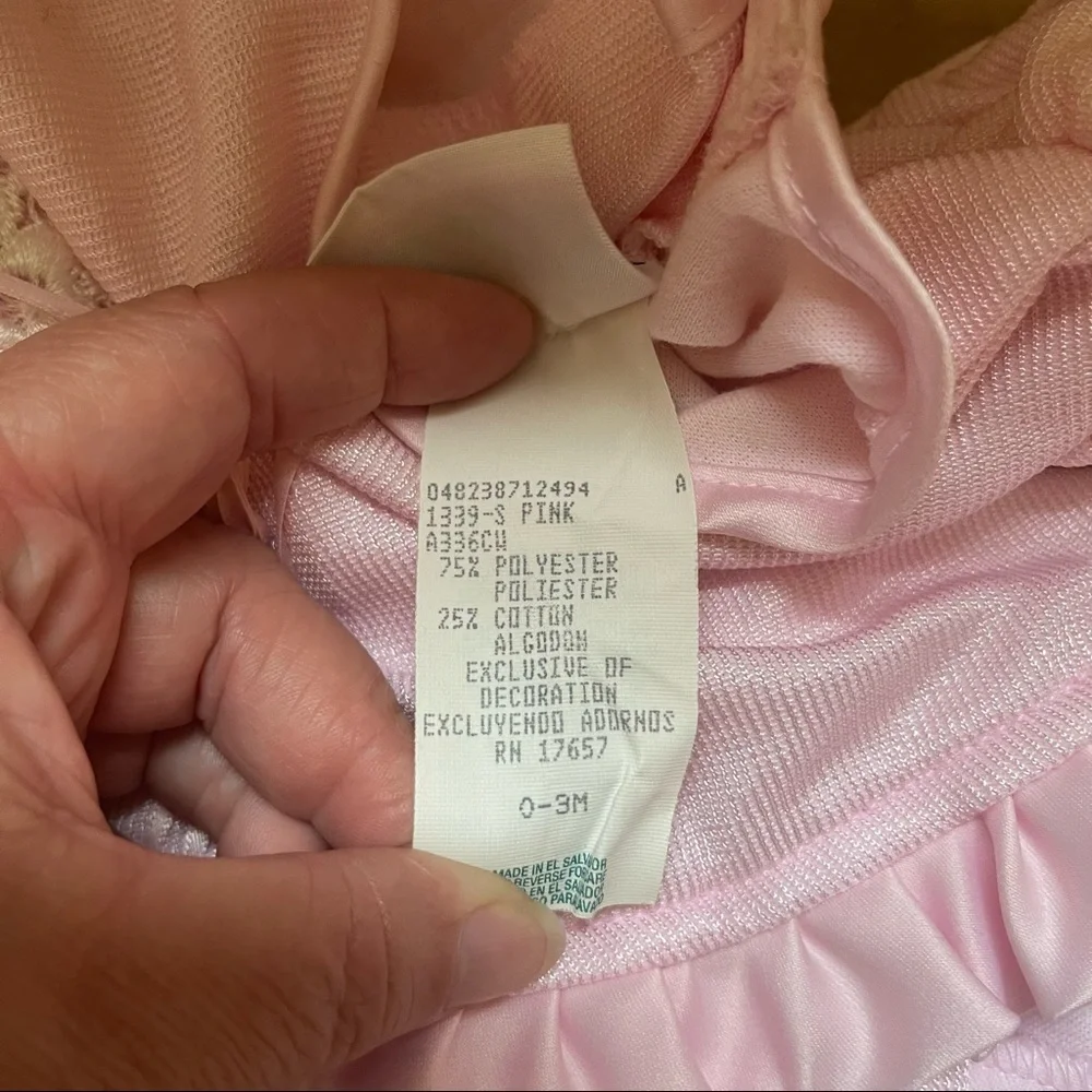 Rose Cottage Pink Rose Bud Lace Trim One Piece Dress​